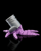 Gus the Octopus purple articulated 3D printed octopus with a metal can by 3DPRINTSWA from the Articulated Animals collection for desk decor