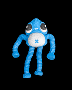 Gnasher blue articulated sea creature with long linked limbs and googly eyes by 3DPRINTSWA for articulated keychains and fidget play