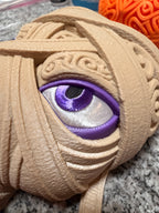 Side view of Mummy Mewtwo Pokémon wall art showing layered 3D design