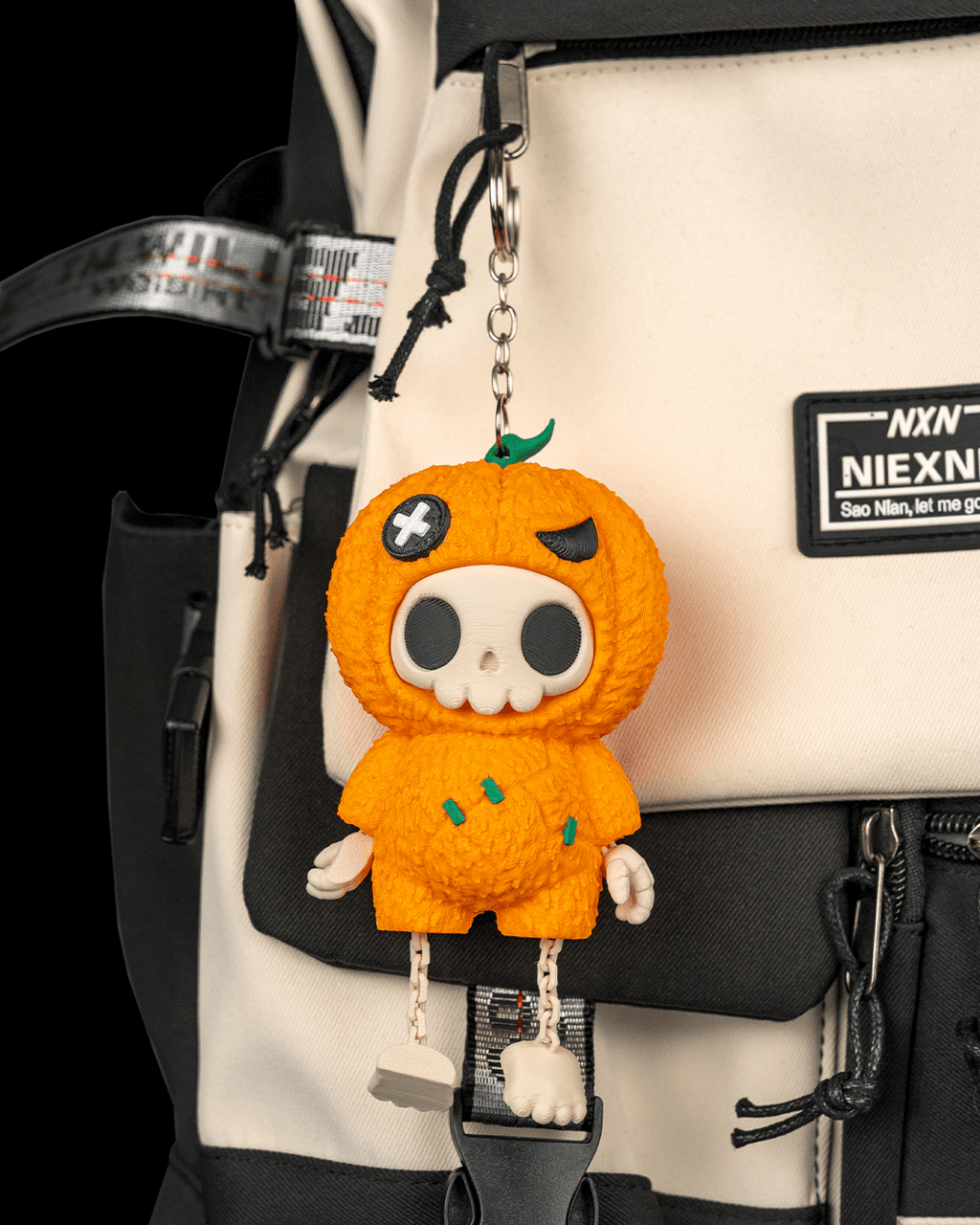 Punki Pull-Chain Skeleton Pumpkin Keychain Fidget Toy