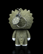 Trixi skeleton triceratops keychain with textured green dinosaur costume and matching face charm by 3DPRINTSWA from Keychains and Animals collection