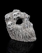 Three-quarter view of the Ghoul Face skull mask showing raised skull details above the eye opening.