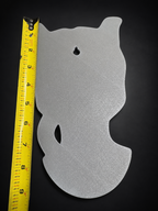 Back of Mewtwo Pokémon wall art showing built-in keyhole hanger and height measurement