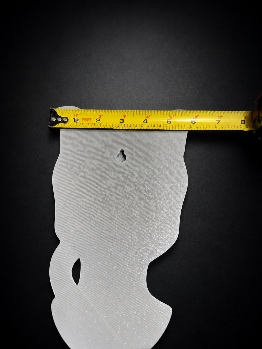 Back of Mewtwo Pokémon wall art showing built-in keyhole hanger and width measurement